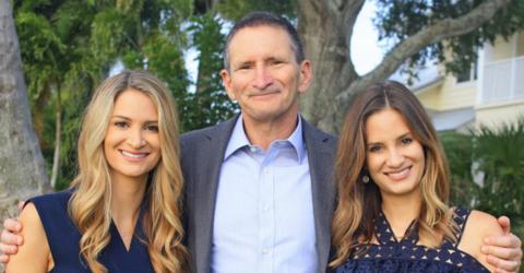 Pictured from left to right: Lauren Podnos-Garner, Steven D. Podnos, Rachel Podnos O'Leary
