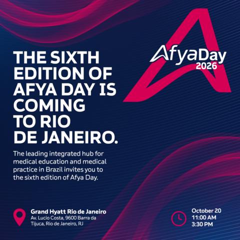 original Afya invites you to the sixth edition of Afya Day, to be held on October 20, 2026, in Rio de Janeiro