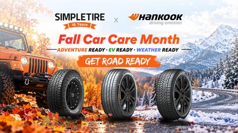 SimpleTire and Hankook Tire celebrate Fall Car Care Month with tire safety tips, special savings, and a giveaway as SimpleTire marks 15 years.