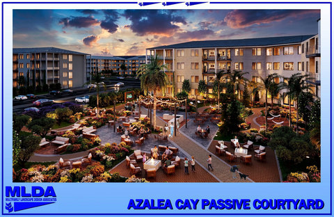 A rendering shows one of the courtyards planned for Azalea Cay, Metro Development Group’s first multifamily community in St. Petersburg.