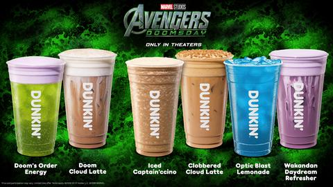 original Dunkin’ and Marvel Studios’ “Avengers: Doomsday” are bringing guests a limited-time beverage lineup of character-inspired beverages, available Nov. 4 at participating Dunkin’ restaurants.