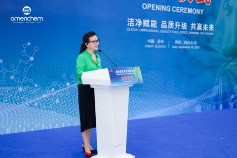Rose Tu, Vice President of APAC at Americhem, a global leader in custom polymer solutions, celebrated the opening of its new clean compounding facility in Suzhou on September 28.
