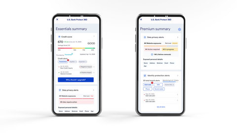 U.S. Bank Protect 360 brings together credit monitoring, identity protection, and data privacy features all within the existing U.S. Bank digital experience.