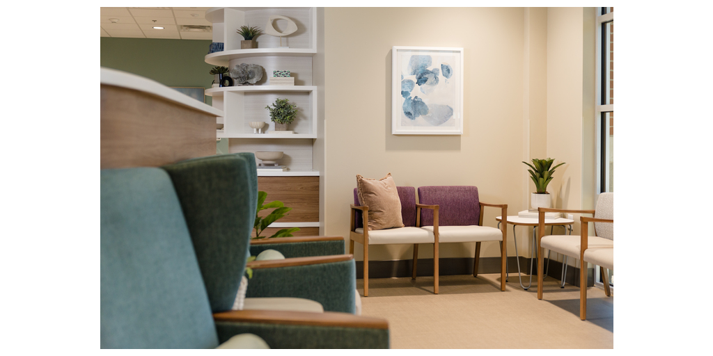 Pallas Textiles Brings Curated Colors, Nature-Inspired Patterns, and Exceptional Performance to Healing Environments 1 CSWC AffinaMultipleSeating OpenArm SonrisaTable Waiting