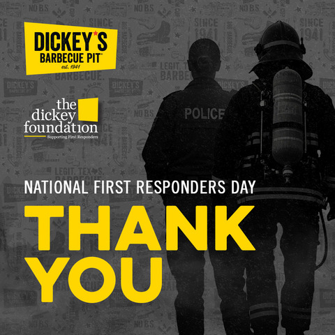 original Dickey’s Barbecue Pit and The Dickey Foundation honor the brave first responders who serve and protect our communities every day. This National First Responders Day, Dickey’s extends its gratitude to the police officers, firefighters, EMTs and other frontline heroes who answer the call when their communities need them most.
