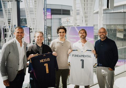 (Photographed from left to right are: Tom Braun - President and Chief Operating Officer, LA Galaxy, Gregg Delman - Head of Communications at Fundamental, Jeremy Fraenkel - Fundamental CEO & Co-Founder, Richard McBeath - Head of Marketing at Fundamental, and Nick Baker - President and COO of AEG Global Partnerships)