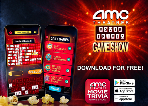 original AMC's first-ever mobile game offers daily movie trivia, as well as exclusive in-game benefits for AMC Stubs members. Available now as a free download through the Apple App Store, Google Play, and Amazon Appstore.