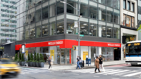 Exterior of a Wells Fargo branch in New York City.