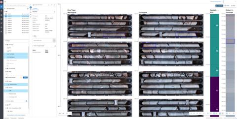 thumbnail Wet and dry core trays are shown in Imago’s Light Table with depth-registered RQD and colour analysis results. A selection from the dominant colour scale is highlighted on both wet and dry core trays for direct and easy comparison.