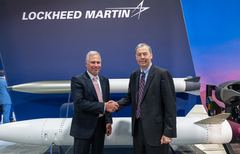 Avio USA CEO James Syring (L) and Lockheed Martin MFC President Tim Cahill announce a strategic cooperation agreement for the production of solid rocket motors at AUSA Annual Meeting 2026.