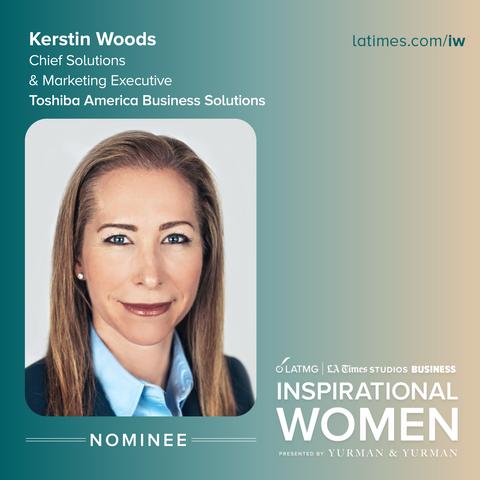 original The LA Times Studios selects Toshiba America Business Solutions Chief Solutions and Marketing Executive Kerstin Woods as a nominee for its Inspirational Women 2026 Leadership Award.
