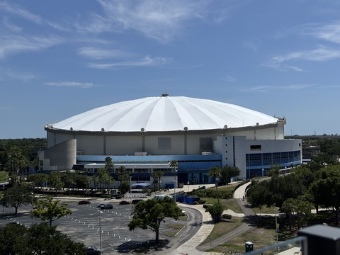 original Tropicana Field's new roof using AGY's Glass Fiber. Photo courtesy of Serge Ferrari