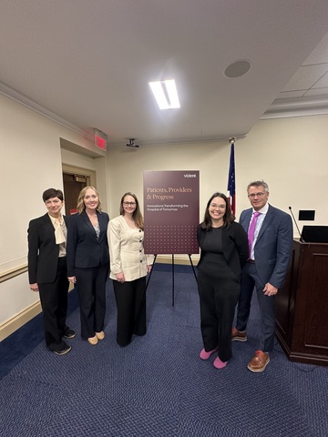 From left, Lisa Yerian, Shannon McAllister, Alexandria Icenhower, Helen Hughes, and Thomas Schwaab participate in the policy briefing, “Patients, Providers & Progress: Innovations Transforming the Hospital of Tomorrow” at the Rayburn House Office Building October 14, 2026.