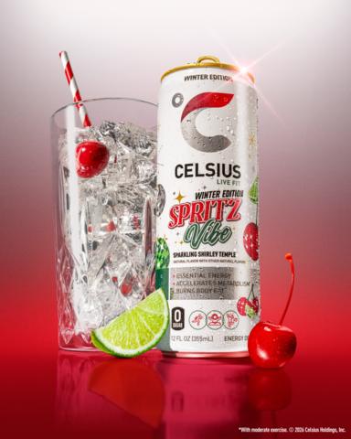 CELSIUS SPRITZ VIBE Winter Edition Celebrates the Holiday Season with New Sparkling Shirley Temple Flavor