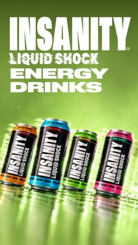 Formulated to help unlock extreme mental and physical performance, INSANITY Liquid Shock Energy Drinks take you from fatigued to a colossal jolt of energy with sharper focus, zero sugar and just five calories per can.