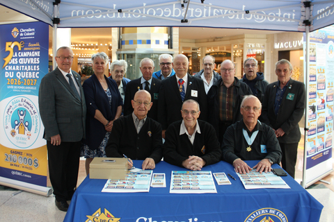 original Members of the Knights of Columbus have begun selling tickets as part of a province-wide campaign to raise funds for worthy charitable organizations. This marks the 50th anniversary of the campaign which, according to organizers, has raised approximately 53 million dollars to help local causes. Photo: Knights of Columbus