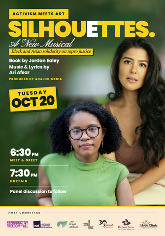 original Silhouettes is a new musical centering Black and Asian solidarity around reproductive justice, presented in concert at the Woolly Mammoth Theatre Company. Written by Jordan Ealey and Ari Afsar. Produced by Analog Media.