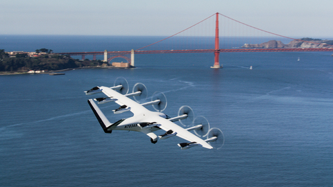 Archer’s Midnight air taxi flying over the San Francisco Bay