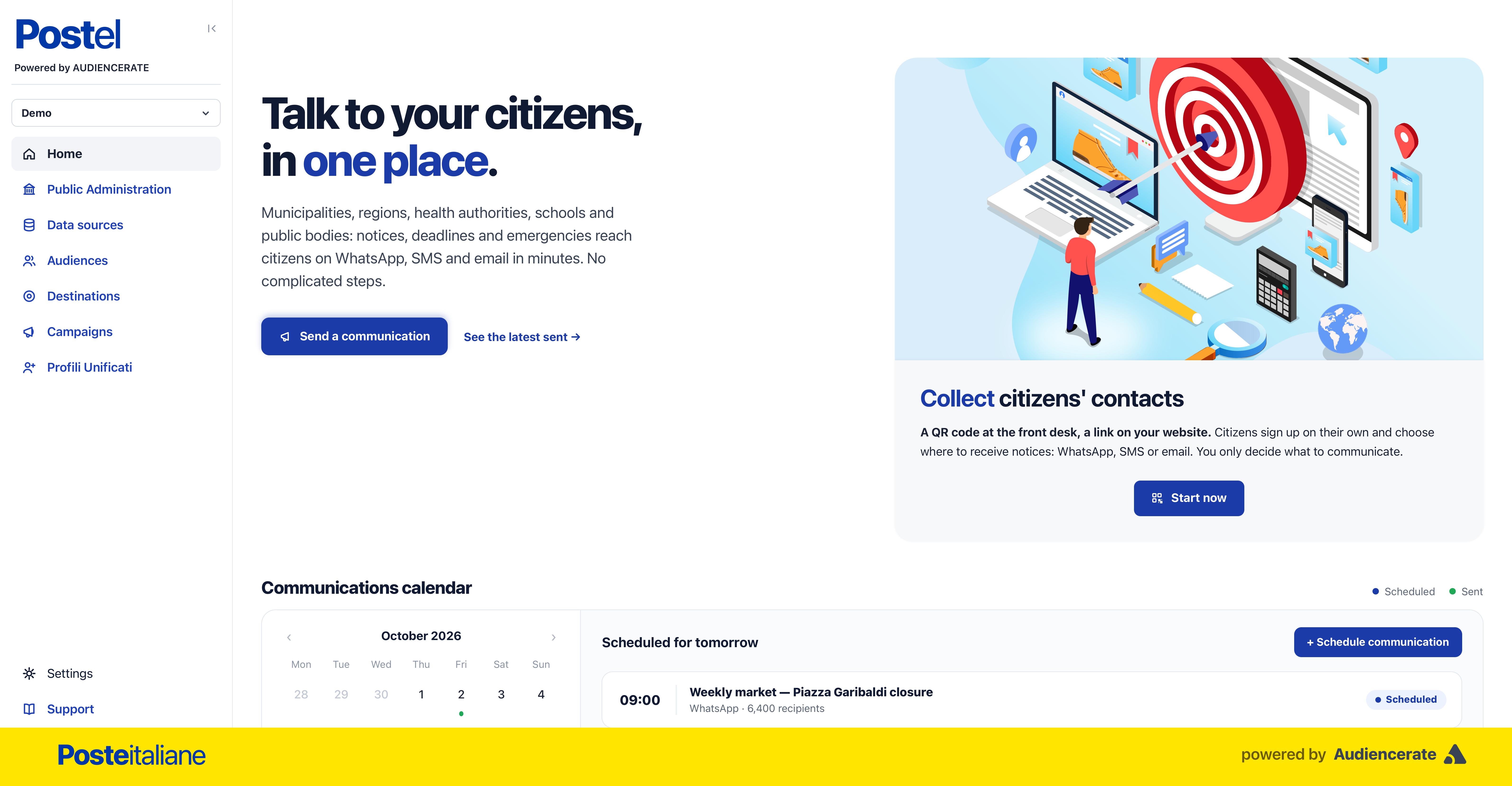 ANCIcomunicare and Audiencerate launch a partnership to bring Italian municipalities a platform that simplifies data management and digital communication with citizens across all channels.