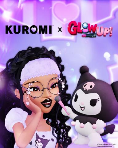 original e.l.f. Cosmetics announces a collaboration with Sanrio® to bring Kuromi™ into Glow Up!, e.l.f.’s immersive beauty experience on Roblox.