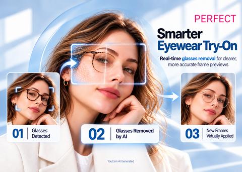 Perfect Corp. Launches GenAI-Powered Glasses Removal, Letting Glasses Wearers Try On New Frames Without Taking Theirs Off