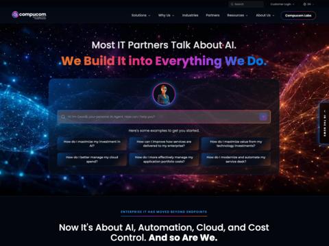 original Compucom's new site is built around the practical questions enterprise buyers ask, whether they are searching the web or asking an AI assistant. Compucom’s AI assistant, Geordi, sits at the center of this online exchange, providing tailored responses to visitors’ prompts.
