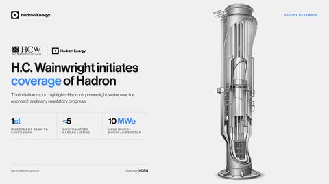 Initiation report highlights Hadron's proven light-water reactor approach, early regulatory progress and compact, factory-built Halo Micro-Modular Reactor