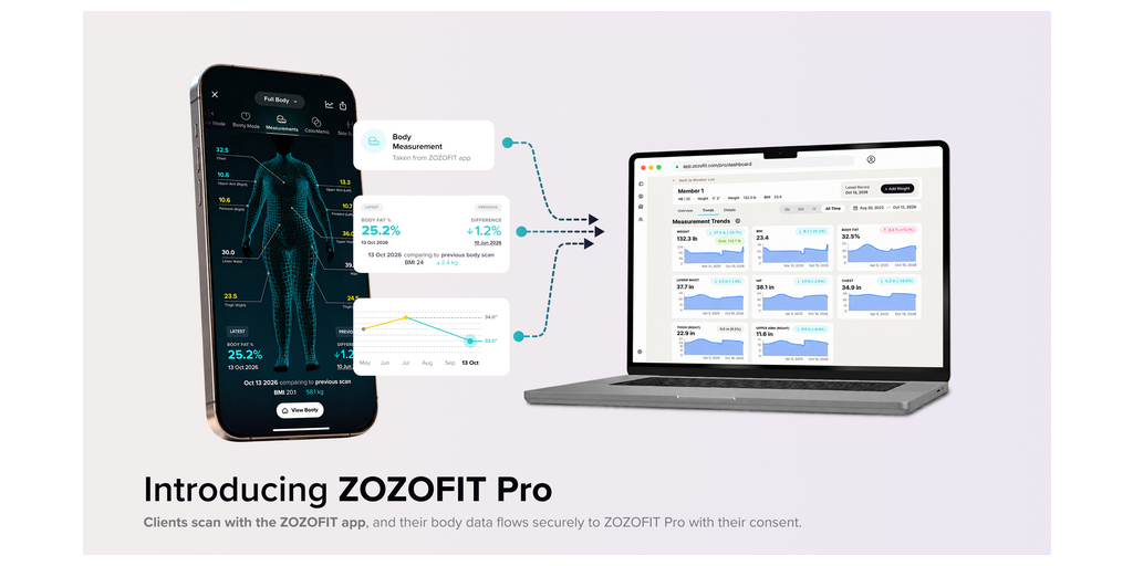 ZOZOFIT Launches ZOZOFIT Pro, a 3D Body Data Dashboard for Gyms, Studios and Clinics 1 zozofit pro 1