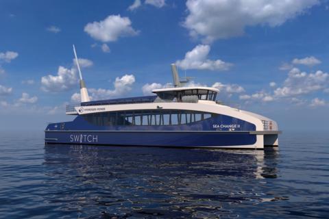 original Rendering of the SWITCH-150 hydrogen fuel cell-electric ferry