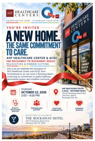 AIDS Healthcare Foundation (AHF) and AIDS Center of Queens County (ACQC) are pleased to announce the dedication of a new state-of-the-art facility—part of AHF’s innovative patient-centered clinic model, eliminating waiting rooms—to Rockaway Beach. The two nonprofits will continue to deliver cutting-edge medical care and related services to patients at the site regardless of insurance status or ability to pay.