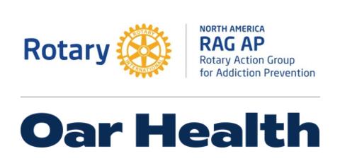 Oar Health and Rotary Action Group Addiction Prevention North America Logo