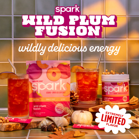 original A bold new flavor joins the AdvoCare lineup today. Spark® Wild Plum Fusion blends sweet-tart red plum and crisp apple for a limited-time offering, available in canisters and stick packs while supplies last. The launch kicks off more flavor news, with another Spark® surprise planned for later this year.