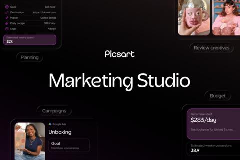 original Picsart, the AI Media Production Platform launches Marketing Studio - bringing content creation, advertising strategy, creative testing and paid distribution into one guided space. The new function includes hero partnerships with Google Ads and Zappi.