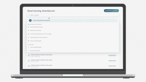original Scientist.com uses AI agents to identify platform users' required research services, match suitable laboratories, compare proposals, and manage purchasing through their existing enterprise procurement workflows.