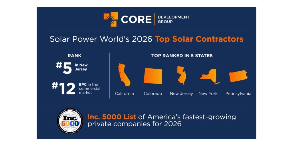 Core Development Group Marks 15-Year Anniversary as a National Leader in Energy Solutions 1 Spw Ranking 2026