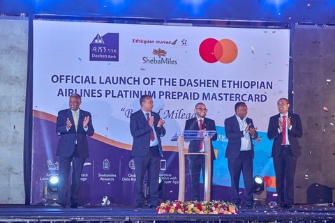 original Dashen Bank, Ethiopian Airlines and Mastercard mark the launch of the Platinum co-branded Mastercard Debit Card, bringing enhanced payment and travel benefits to customers (Photo: AETOSWire)