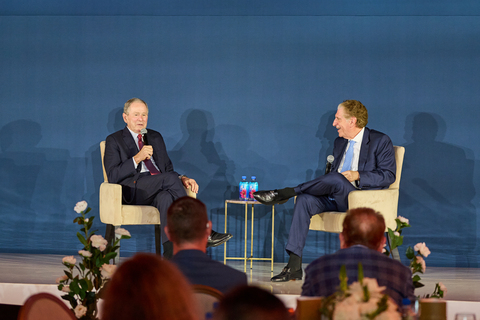 original President George W. Bush joins Western Alliance Bank Chairman, President and CEO Ken Vecchione on stage at Western Alliance 100, a Phoenix forum focused on leadership and the forces shaping business decisions.