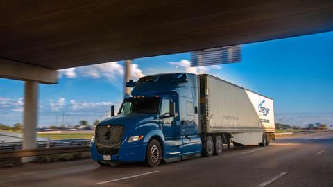 An Aurora Driver-powered truck hauling freight for Charger Logistics with no one behind the wheel in Texas. Charger plans to purchase up to 500 Aurora driverless trucks. Credit: Aurora