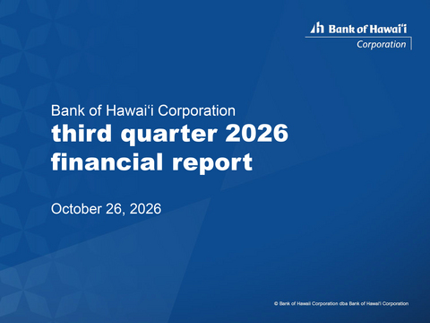 original BOH 3Q 2026 Earnings Release Supplement