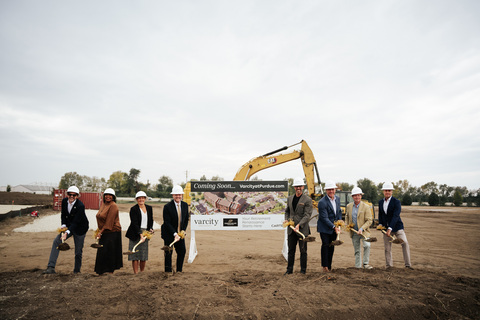 original Varcity and project partners celebrate the groundbreaking of Varcity at Purdue on Oct. 14, 2026, in West Lafayette, Indiana.