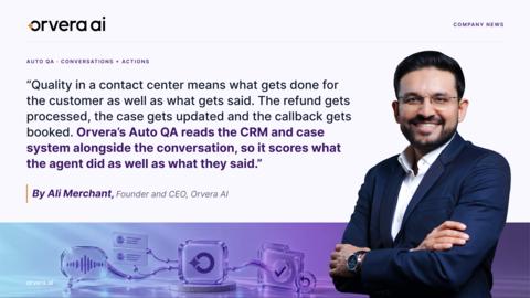 original Ali Merchant, CEO of Orvera AI speaking on Orvera's Auto QA/QM that got featured as Core Performing on CMP Prism