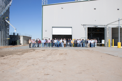 original 5V representatives join local officials, chamber leadership, Union Pacific Railroad representatives and other guests to celebrate the ribbon cutting at 5V in Dalhart, Texas.