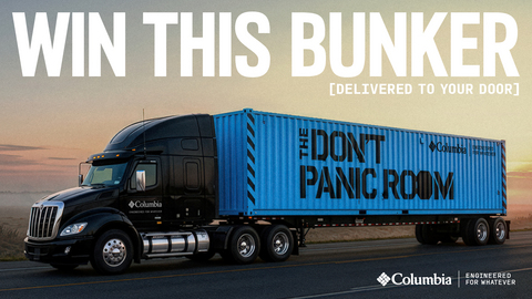 The Don’t Panic Room is a marketing campaign and contest that challenges outdoor enthusiasts to show they have the skills, ingenuity, and resilience to survive a worst-case scenario. One winner will receive a 40-foot off-grid modified shipping container delivered directly to their door and stocked with Columbia gear, tools, and survival essentials.