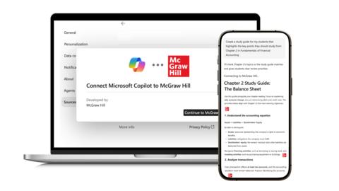 original McGraw Hill’s higher education and school district customers who have a Microsoft 365 Copilot license will be able to access McGraw Hill’s trusted course materials through Copilot to create personalized study aids, lesson plans, learning tools and other resources grounded in McGraw Hill’s pedagogical approach.