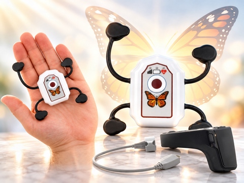 original Rhythm Express RX-1 Sleep enables concurrent monitoring of sleep-related breathing and cardiac rhythm using the compact RX-1 mini wearable monitor and an integrated pulse oximetry sensor.