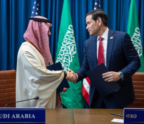 original The Participation Contract was signed by His Highness Prince Faisal bin Farhan Al Saud, Minister of Foreign Affairs of the Kingdom of Saudi Arabia, and U.S. Secretary of State Marco Rubio, during a bilateral meeting held on the sidelines of the 2026 G20 Foreign Ministers’ Meeting in Atlanta, Georgia.